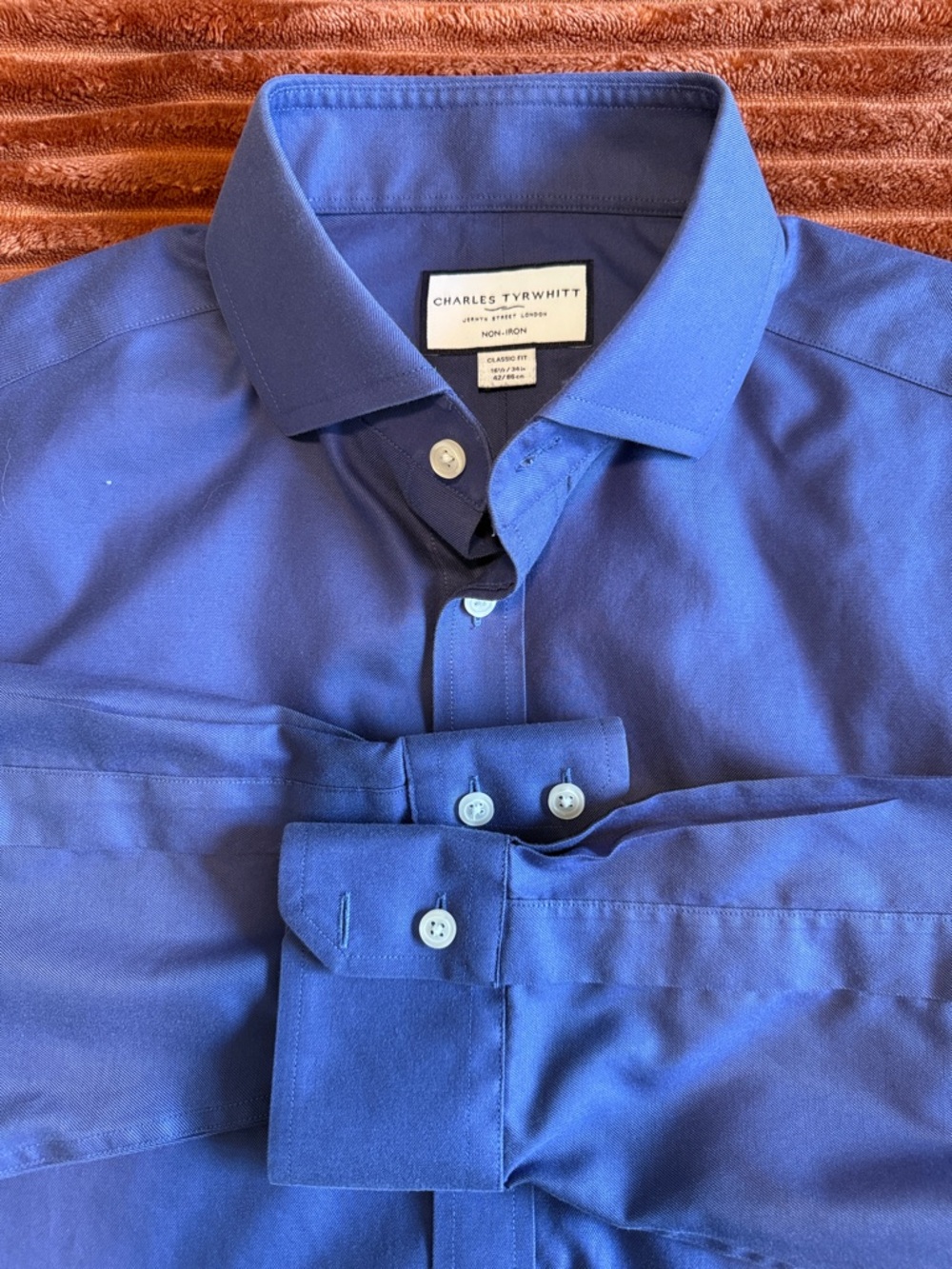 Charles Tyrwhitt Men's Royal Blue Dress Shirt 16.5 / 34